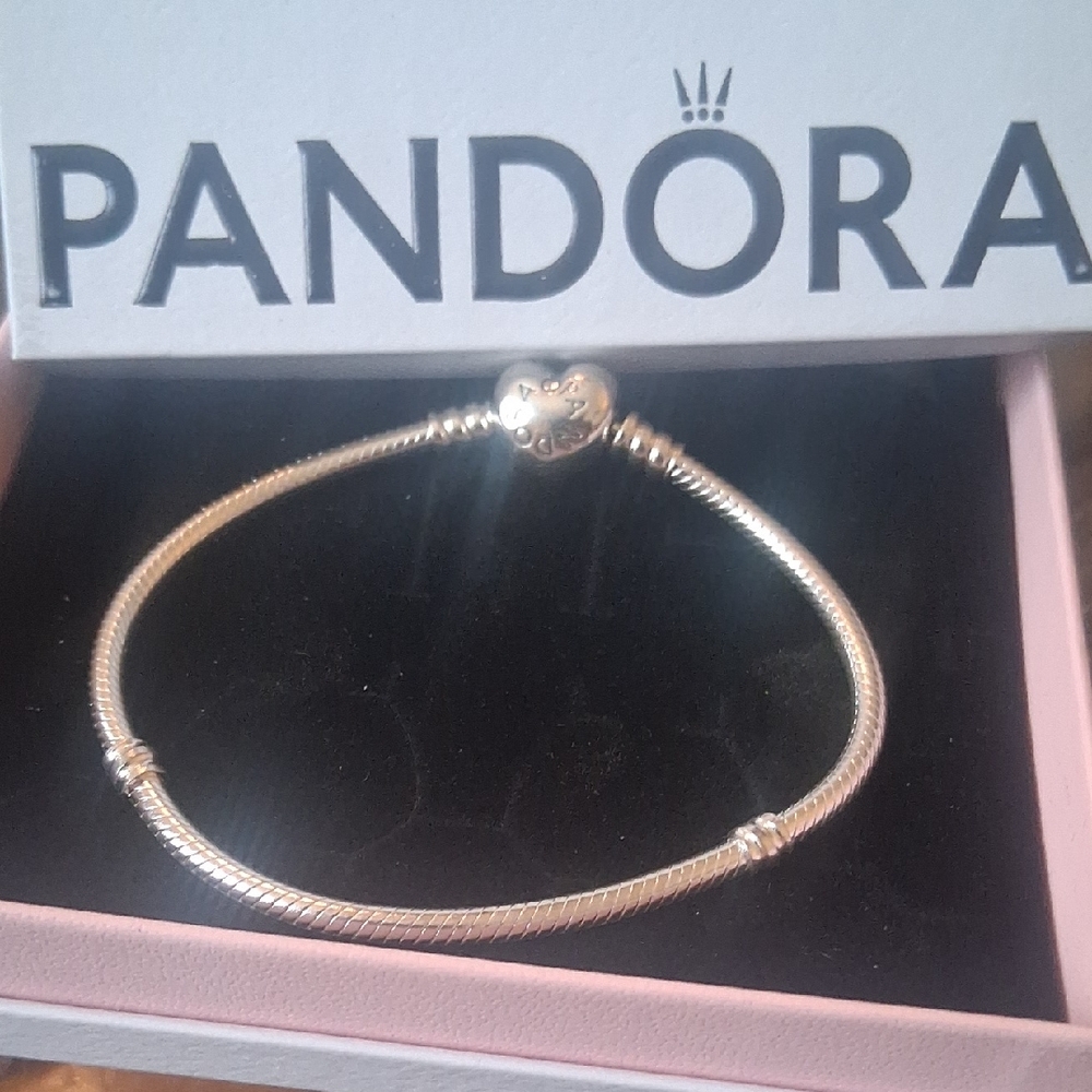 Pandora Silver Bracelet with Heart Charm